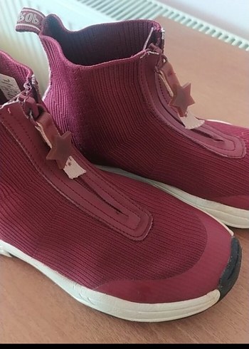 Bordo Topuklu Kadın Spor Ayakkabı - Görsel 2