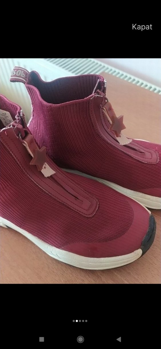 Bordo Topuklu Kadın Spor Ayakkabı - Görsel 2