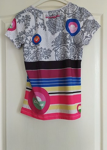 Desigual Renkli Desenli Kısa Tişört - Görsel 3
