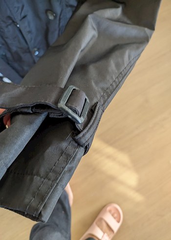 Düğmeli Siyah Midi erkek Trençkot - Görsel 5