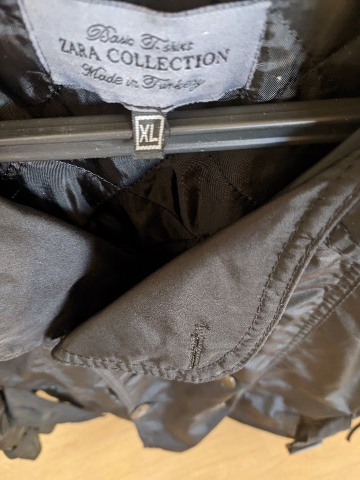 Düğmeli Siyah Midi erkek Trençkot - Görsel 4