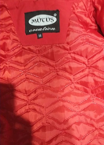 Kırmızı Kadın Fermuarlı mont - Görsel 4