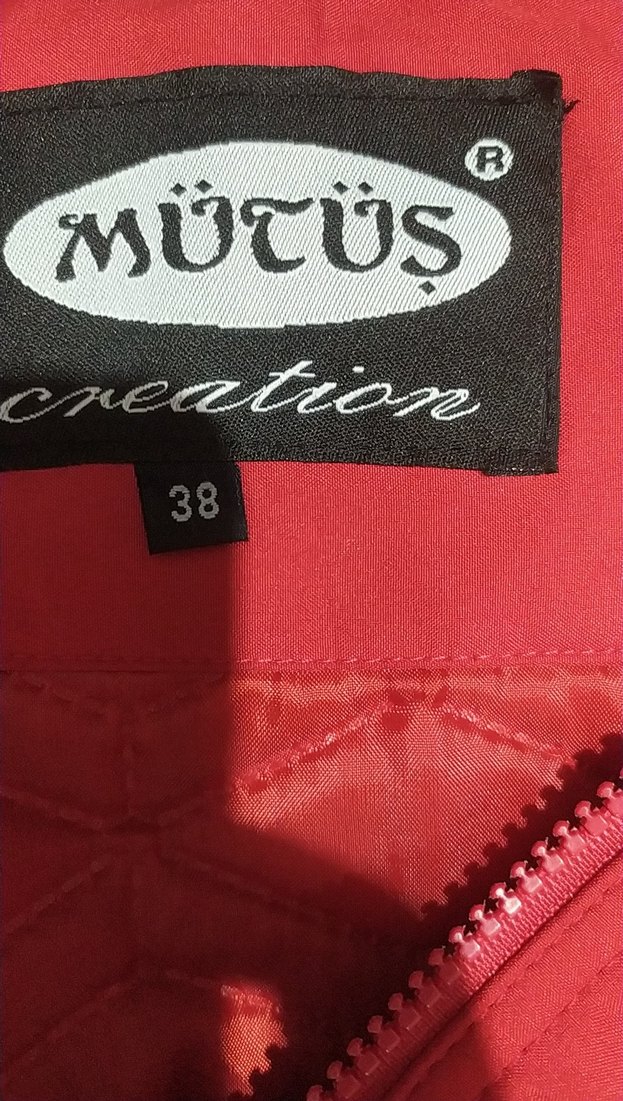 Kırmızı Kadın Fermuarlı mont - Görsel 3