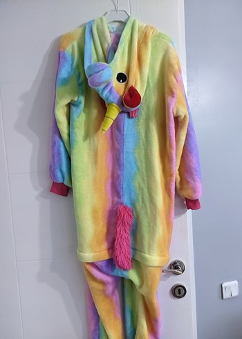 Pastel Renkli peluş Pijama tulum - Görsel 2