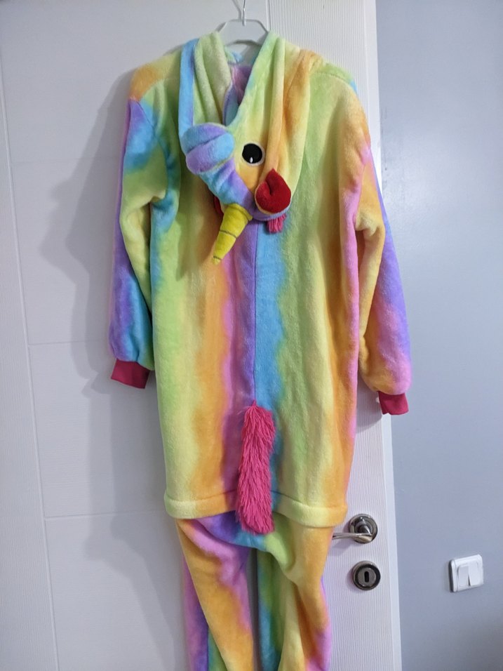 Pastel Renkli peluş Pijama tulum - Görsel 2