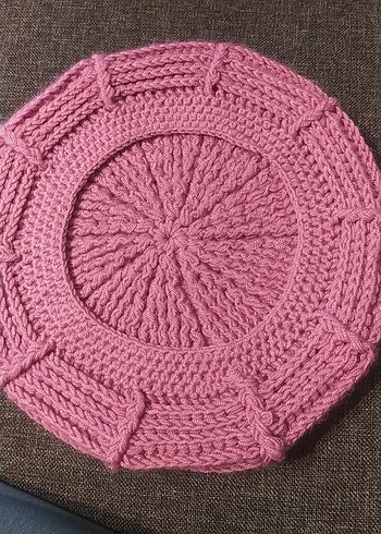 Pembe Bohem Örgü Kadın Bere - Görsel 2