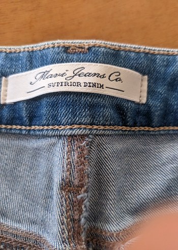 Kadın Mavi Bol Kesim Kot Şort - Görsel 3