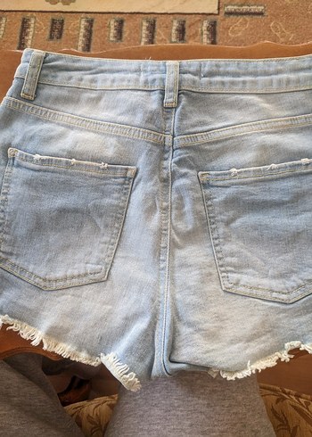 Kadın Açık Mavi Mini Denim Şort - Görsel 2