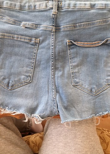 Kadın Mavi Mini Kot Şort - Görsel 2