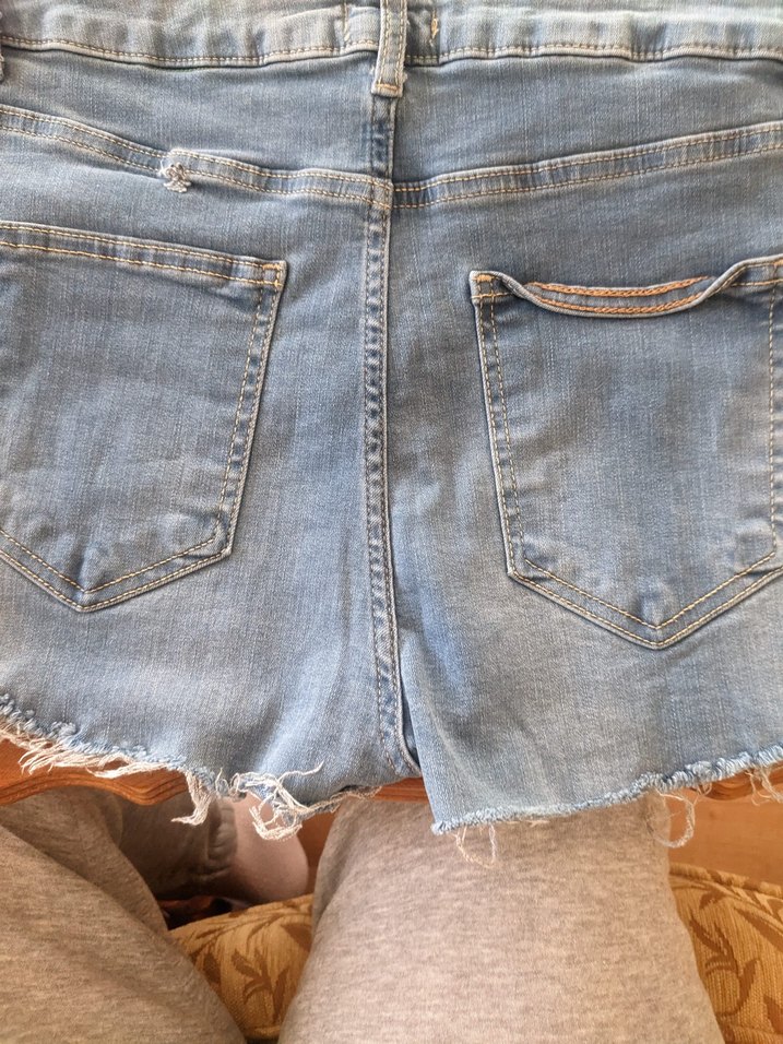 Kadın Mavi Mini Kot Şort - Görsel 2