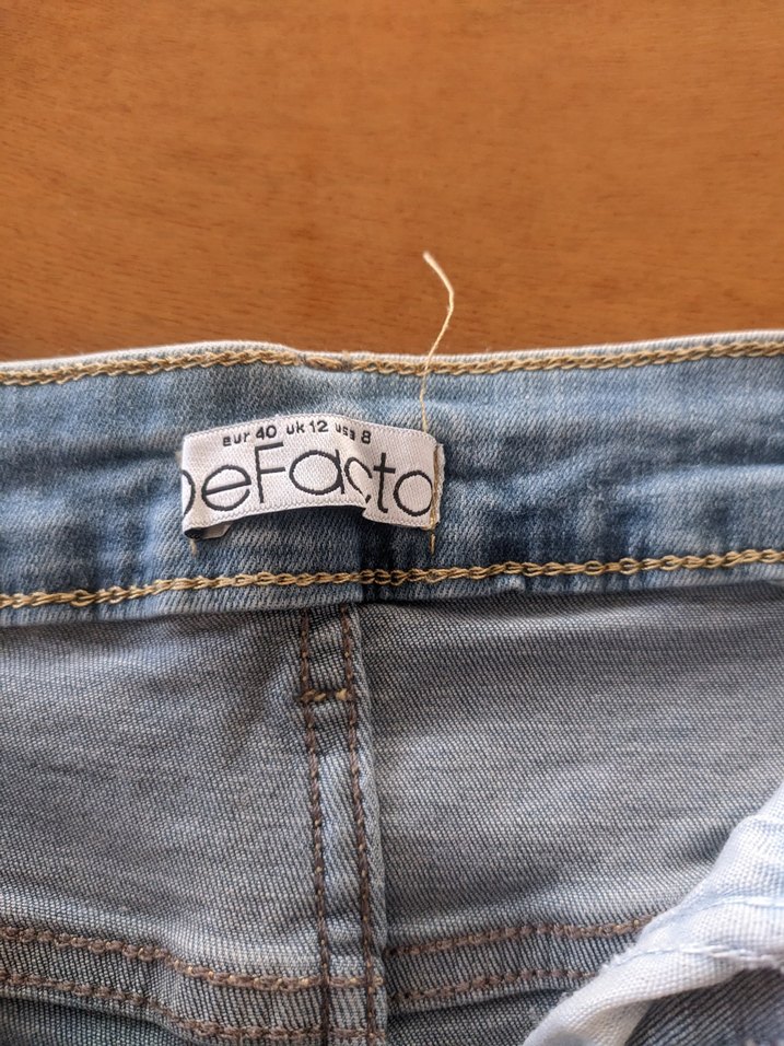 Kadın Mavi Mini Kot Şort - Görsel 3