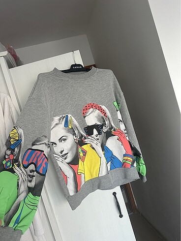 Zara kız baskılı sweatshirt