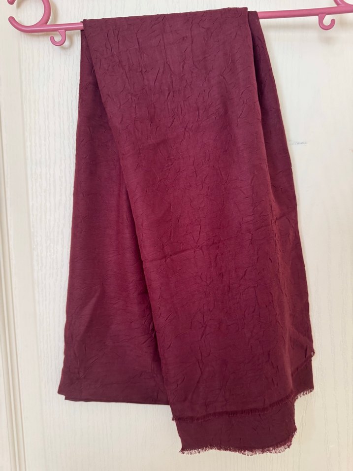 Bordo Keten Kadın Şal - Görsel 2
