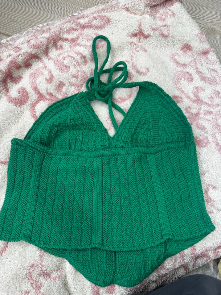 Kadın Koyu Yeşil Bohem Örgü Bralet - Görsel 2