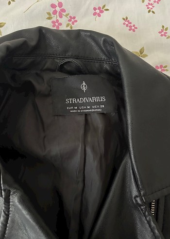 Stradivarius Kadın Siyah Deri Biker Ceket - Görsel 2