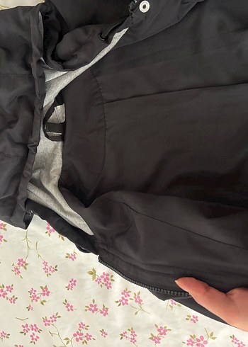 Düğmeli Siyah hm yağmurluk - Görsel 5