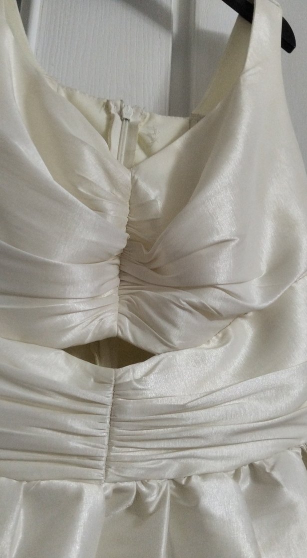 Beyaz Mini Parlak abiye - Görsel 2