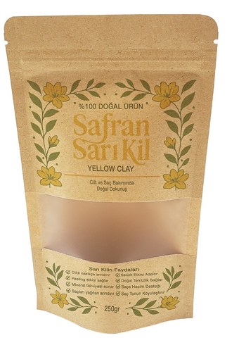 Safran Sarı Kil 500gr Doğal Yüz ve Saç Maskesi - Görsel 5