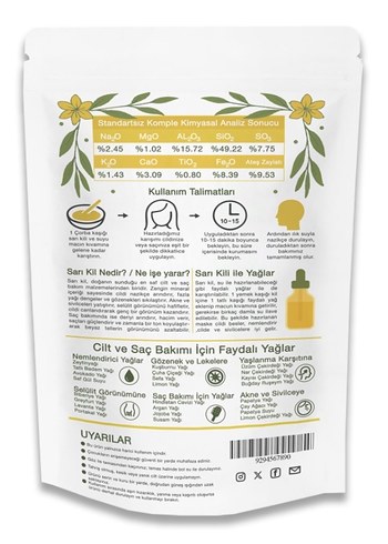 Safran Sarı Kil 500gr Doğal Yüz ve Saç Maskesi - Görsel 7