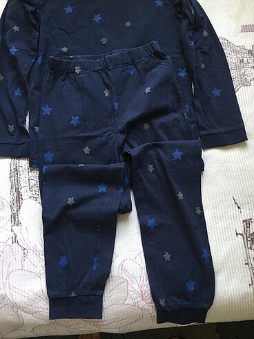 7 Yaş Beden lacivert Renk Happy yıldızlı pijama takımı