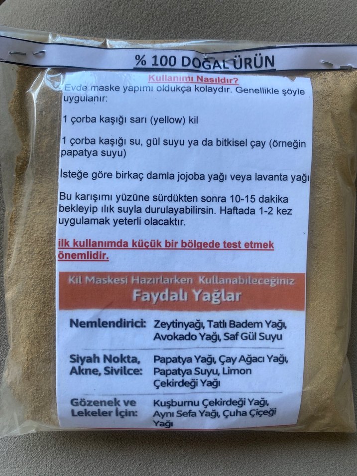 Sarı Kil Yellow Clay - % 100 Doğal Cilt Bakım Ürünü - Görsel 5