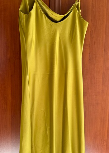 Yeşil Uzun Drapeli Kadın Elbise - Görsel 3