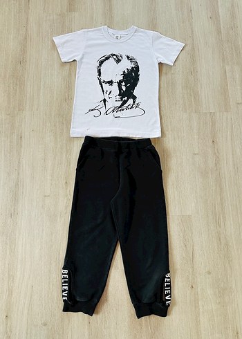 Atatürk Çocuk Tshirt Kapri Eşofman Altı - Görsel 6