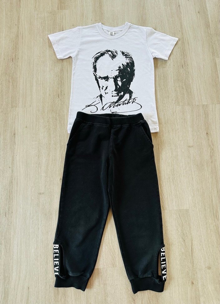 Atatürk Çocuk Tshirt Kapri Eşofman Altı - Görsel 4