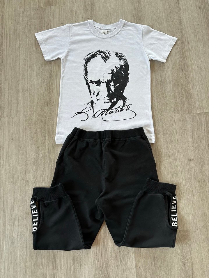 Atatürk Çocuk Tshirt Kapri Eşofman Altı - Görsel 5