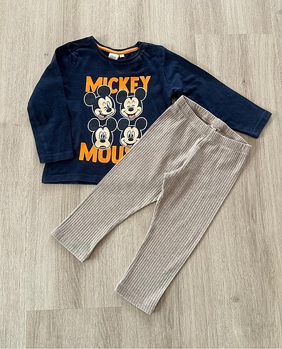 H&M Çocuk Alt Üst Pijama Mickey Mouse
