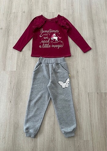 4 Yaş Beden gri Renk Lcw Çocuk Eşofman Altı Sweatshirt
