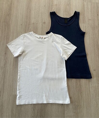 H&M Çocuk Atlet Beyaz Lacivert - Görsel 2