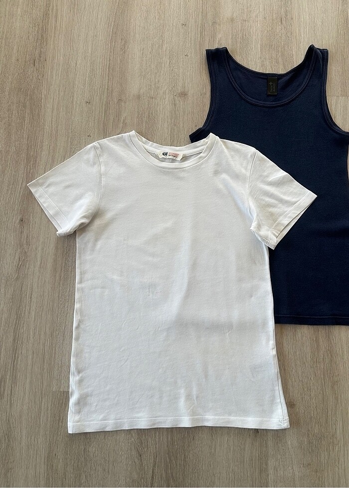 H&M Çocuk Atlet Beyaz Lacivert - Görsel 2