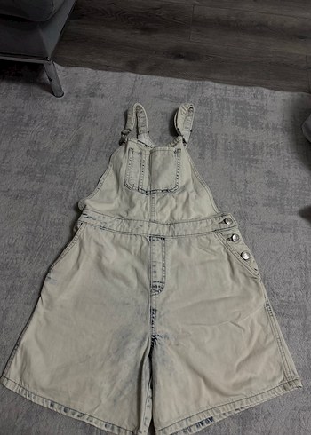 Gri Denim Kız Tulum Midi Boy Salaş