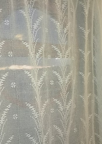 Nakışlı Beyaz Gri Desenli Perde - Görsel 10