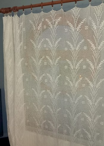 Nakışlı Beyaz Gri Desenli Perde - Görsel 3
