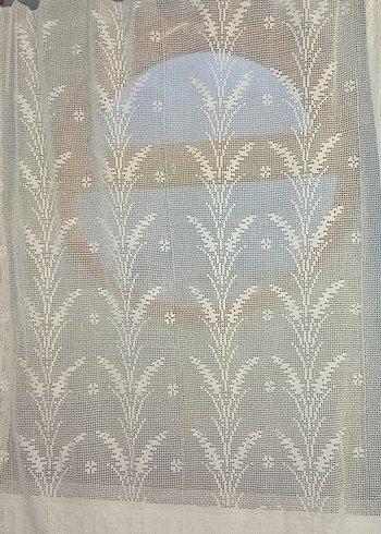 Nakışlı Beyaz Gri Desenli Perde - Görsel 2