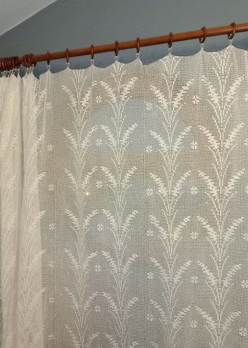 Nakışlı Beyaz Gri Desenli Perde - Görsel 8
