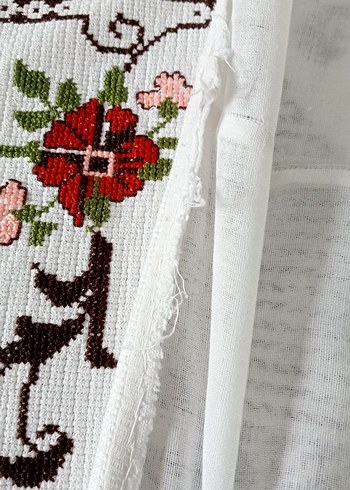 kaneviçe işlemeli etamin yatak örtüsü - Görsel 6