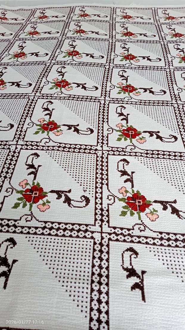 kaneviçe işlemeli etamin yatak örtüsü - Görsel 2