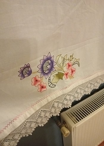 Nakışlı Beyaz Masa Örtüsü - Görsel 4