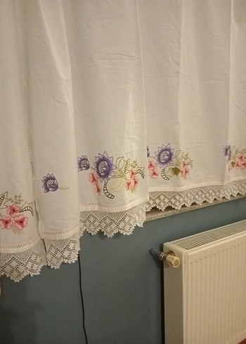 Nakışlı Beyaz Masa Örtüsü - Görsel 5