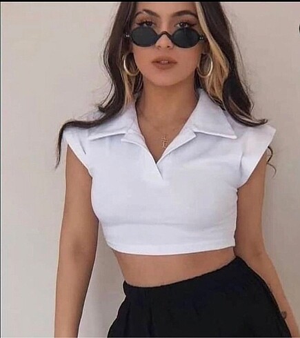 beyaz yakalı crop