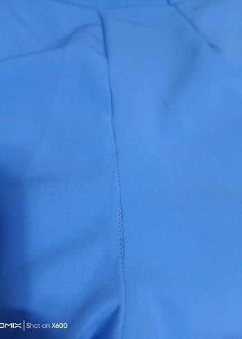 Kadın Mavi Regular Fit Kumaş Pantolon - Görsel 8