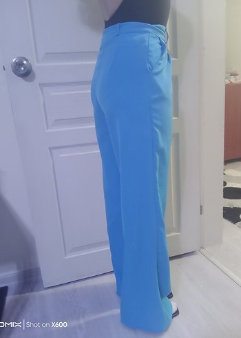 Kadın Mavi Regular Fit Kumaş Pantolon - Görsel 2