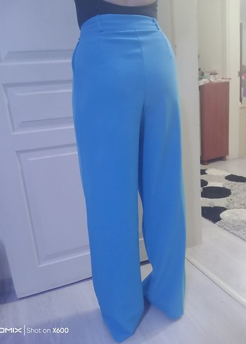 Kadın Mavi Regular Fit Kumaş Pantolon - Görsel 3