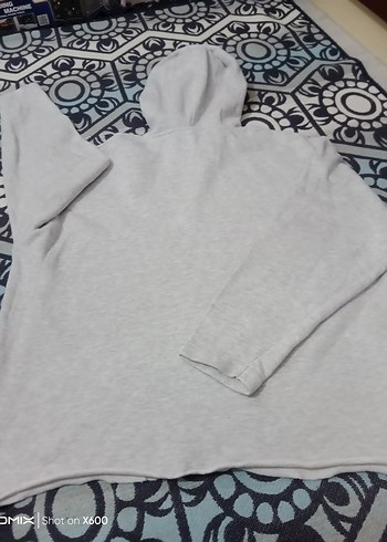Gri Kapüşonlu Salaş Kadın Sweatshirt - Görsel 4