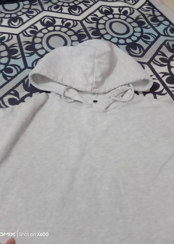 Gri Kapüşonlu Salaş Kadın Sweatshirt - Görsel 5