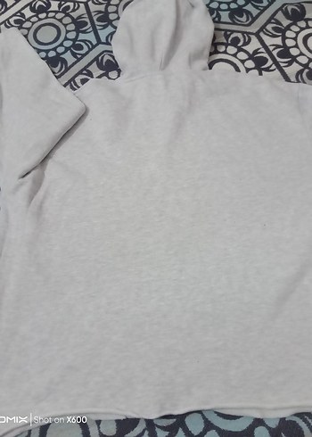 Gri Kapüşonlu Salaş Kadın Sweatshirt - Görsel 3