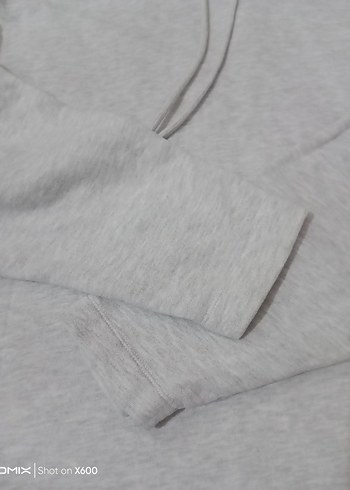 Gri Kapüşonlu Salaş Kadın Sweatshirt - Görsel 9